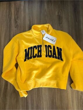 Michigan Yellow Quarter-Zip Sweatshirt